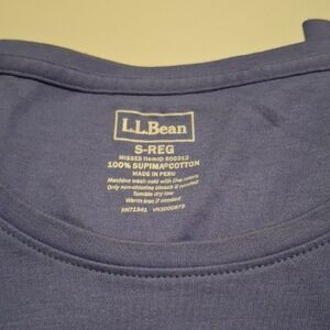 LL Bean Blue Supima Cotton T-Shirt 3/4 Sleeve Ladies Size S- REG